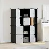 Image de vidaXL Armoire Modulable 9 Compartiments Noir et Blanc Meuble de Rangement 240497