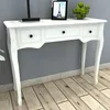 Image de vidaXL Table de console et coiffeuse avec 3 tiroirs Blanc