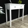 Image de vidaXL Table de console et coiffeuse avec 2 tiroirs Blanc