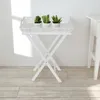 Image de Table dappoint - vidaXL - Blanc - MDF - Pliable - Design contemporain
