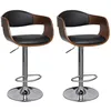 Image de vidaXL Tabourets de bar 2 pcs Bois courbé et similicuir