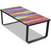 Image de vidaXL Table basse avec impression darc-en-ciel Dessus en verre