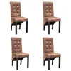 Image de Chaises de salle à manger - vidaXL - Lot de 4 - Similicuir Marron - Bois massif - Design contemporain