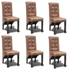 Image de vidaXL Chaises de salle à manger 6 pcs Marron Similicuir