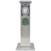 Image de vidaXL Pilier de prise de jardin avec minuterie Acier inoxydable