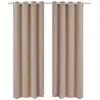 Image de 2 pcs Rideau Blackout Occultant Crème avec  illets en métal 135x245cm