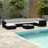 Image de vidaXL Salon de Jardin 8 pcs avec Coussins Résine Tressée Table et Chaise de Jardin Ensemble de Meuble à Dîner dExtérieur 41261