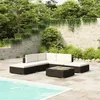Image de vidaXL Mobilier de jardin Résine tressée 15 pcs Noir 41269