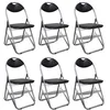 Image de vidaXL Chaises à manger pliables lot de 6 noir similicuir et acier 241494