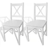Image de 2 pcs Chaise Salle à Manger en Bois Blanc 241510