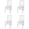 Image de vidaXL Chaises à manger lot de 4 blanc bois de pin 241511