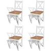 Image de vidaXL Chaises à manger lot de 4 blanc bois de pin 241513