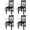 Image de vidaXL 4x Bois de Pin Chaise Salle à Manger Marron Foncé Chaise de Cuisine 241517