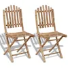 Image de vidaXL Chaises pliables de jardin lot de 2 Bambou 41498