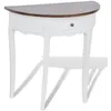 Image de vidaXL Table console avec tiroir et dessus de table marron Demi-ronde