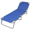 Image de vidaXL Bain de soleil bleu pliable avec dossier ajustable Chaise longue 41477