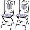 Image de vidaXL Set de 2 chaises en mosaïque bleu/blanc Ensemble chaises de jardin 41531
