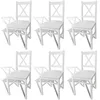 Image de vidaXL 6x Chaise Salle à Manger Bois Blanc Chaise à Manger Chaise de Cuisine 271496
