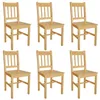 Image de 6 pcs Chaise Salle à Manger en Bois Naturel 271498