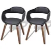 Image de vidaXL 2x Chaise Salle à Manger Bois Cintré Cuir Artificiel Chaises de Cuisine 271944