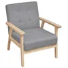 Image de vidaXL Fauteuil Tissu Gris Clair Chaise Salon Séjour Meuble Salle à Manger 242225