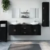 Image de vidaXL Ensemble de meubles salle de bain 7 pcs noir bois dingénierie 242561