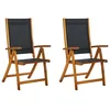 Image de vidaXL Chaises pliables de jardin 2 pcs Bois dacacia et textilène