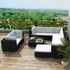 Image de vidaXL Salon de Jardin 10 pcs avec Coussins Meubles de Terrasse Mobilier de Jardin Meubles de Patio Mobilier dExtérieur 41876