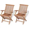 Image de vidaXL Chaises pliables de jardin 2 pcs Bois de teck solide
