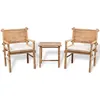 Image de vidaXL Mobilier de bistro 3 pcs avec coussins Bambou