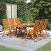 Image de Ensemble table et chaises de jardin - VIDAXL - 6 personnes - Bois dacacia - Ovale - Marron