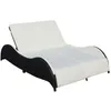 Image de vidaXL Chaise longue double avec coussin Résine tressée Noir