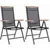 Image de vidaXL Chaises de jardin pliables 2 pcs aluminium et textilène noir 41732