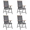 Image de vidaXL Chaises de jardin pliables 4 pcs aluminium et textilène noir 41733