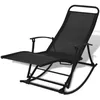 Image de vidaXL Chaise à bascule de jardin Acier et textilène Noir