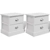 Image de vidaXL Table de chevet 2 pcs Blanc
