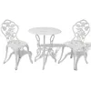 Image de vidaXL Jeu de Bistro Balcon 3pcs Aluminium Coulé Blanc Salon de Jardin Balcon 42165