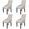 Image de vidaXL 4x Chaise de Salle à Manger Tissu Gris Crème Chaises à Manger Cuisine 272506