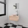 Image de vidaXL Meuble de salle de bain 4 pcs avec lavabo et robinet Beige