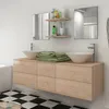 Image de vidaXL Neuf pcs mobilier meuble pour salle de bains avec lavabo et robinet beige 273690