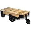 Image de vidal XL Table basse avec roues Bois de manguier brut
