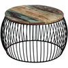 Image de vidaXL Table basse ronde 68x37 cm Bois de récupération massif