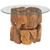 Image de vidaXL Table basse Bois flottant de teck massif 60 cm