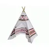 Image de Tente tipi indien pour enfant à motif blanc et marron 120x120x150cm KIDDO