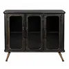 Image de Buffet bas vintage en métal LHERITIER DU TEMPS - Bahut Denza 3 portes et tiroir - Verni - 80cm
