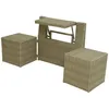 Image de Ensemble de balcon table et pouf ou banc Naturel Java - Jardideco
