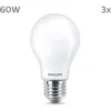 Image de Ampoule LED - PHILIPS - Classic - 60 W - A60 E27 - Blanc chaud - Non dimmable x 3