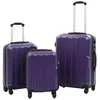 Image de vidaXL Valise rigide 3 pcs Violet ABS 91877