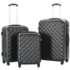 Image de vidaXL Valise rigide 3 pcs Noir ABS 91886