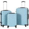 Image de vidaXL Valise rigide 3 pcs Bleu ABS 91889